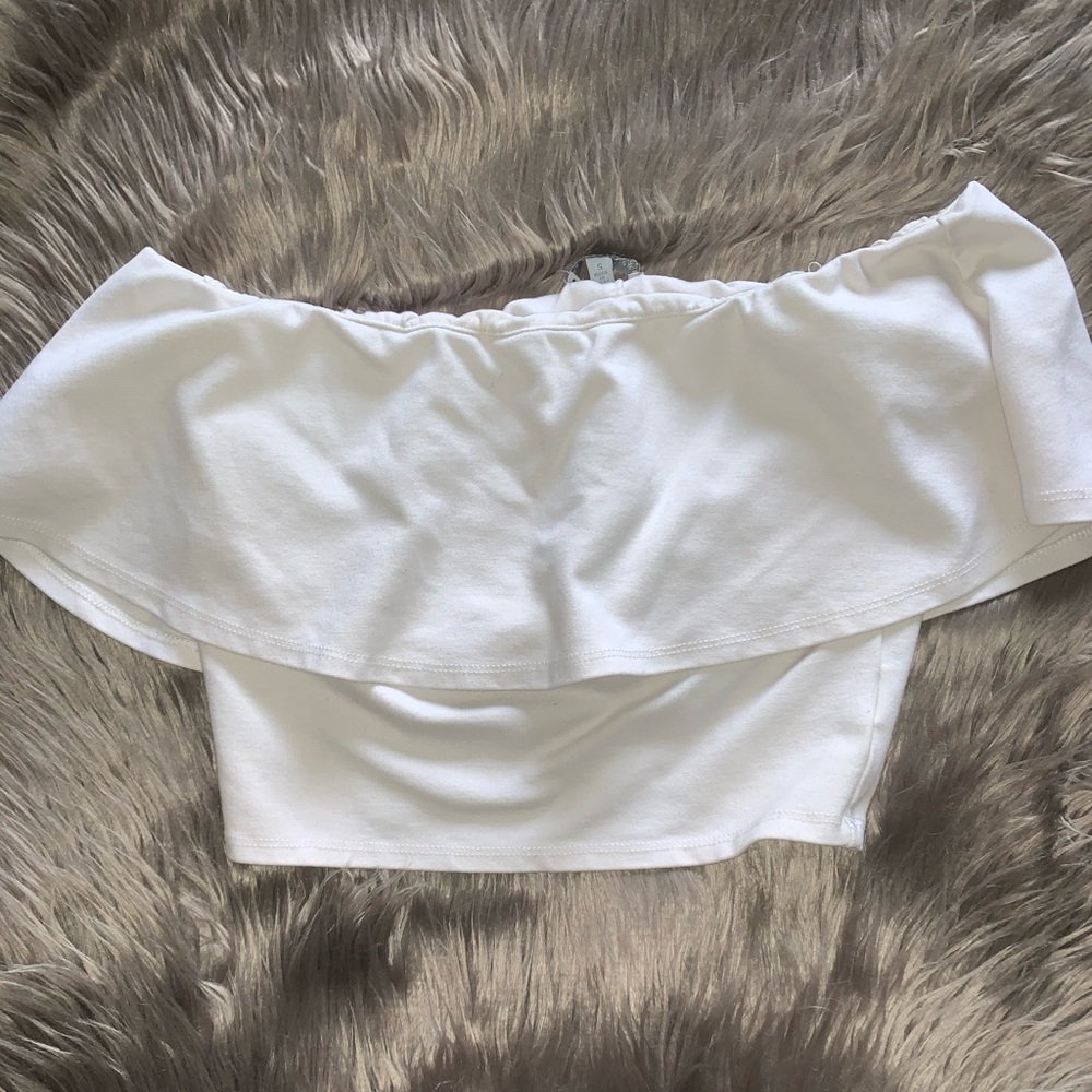 White off the shoulder shirt
